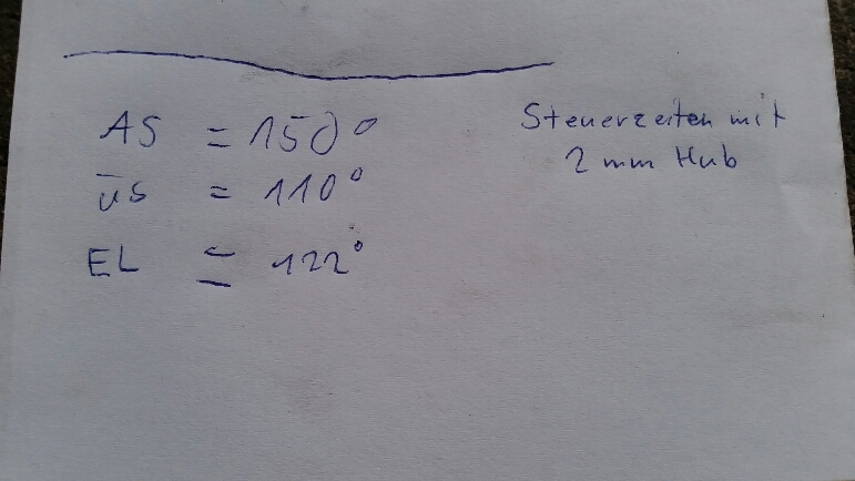 Steuerzeiten mit 2mm hub