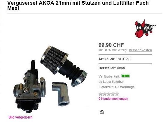 Dieses Vergaserset, will ich mir bestellen, falls es geht.